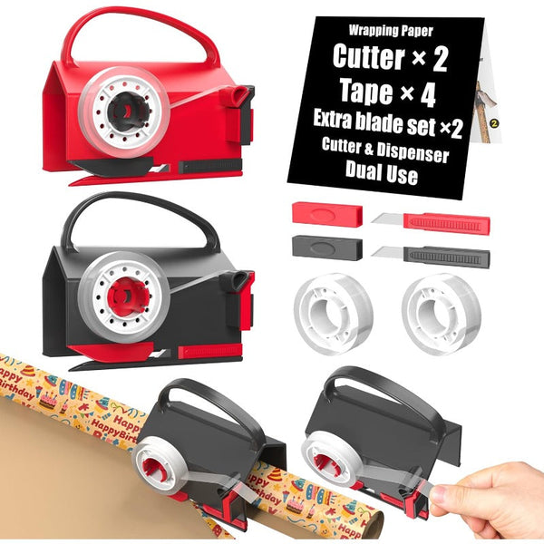 2-in-1 Gift Wrap Cutter & Tape Dispenser Set