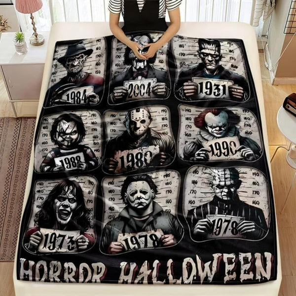 Soft Funny Horror-Themed Throw Blanket
