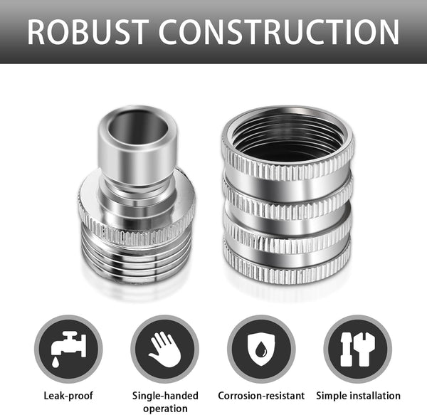 🍃Stainless Steel Garden Hose Quick Connect Fittings Set